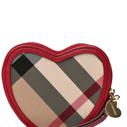 Burberry Nova Check Heart Coin Case Red 4 of 10