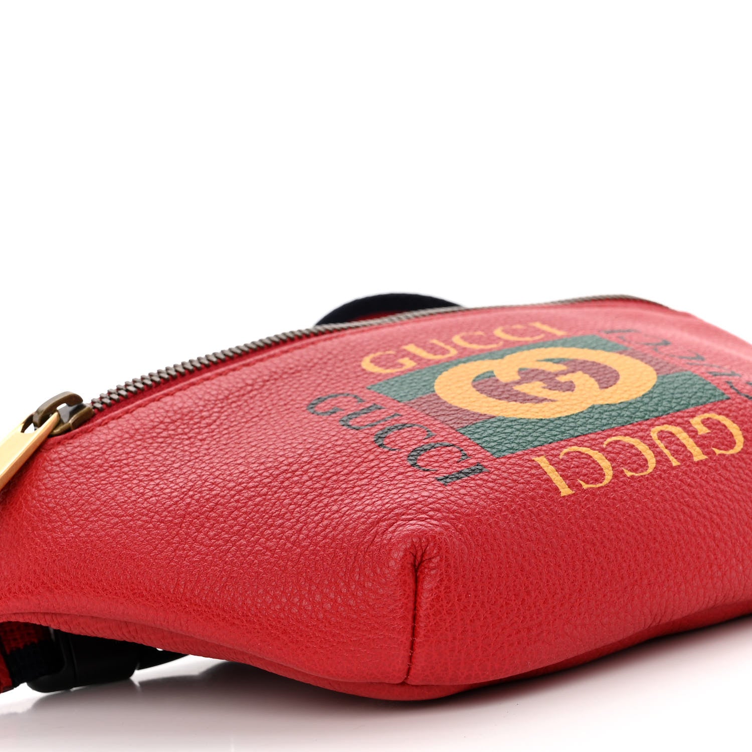 Gucci Grained Calfskin Small Logo Belt Bag Hibiscus Red 9 of 10