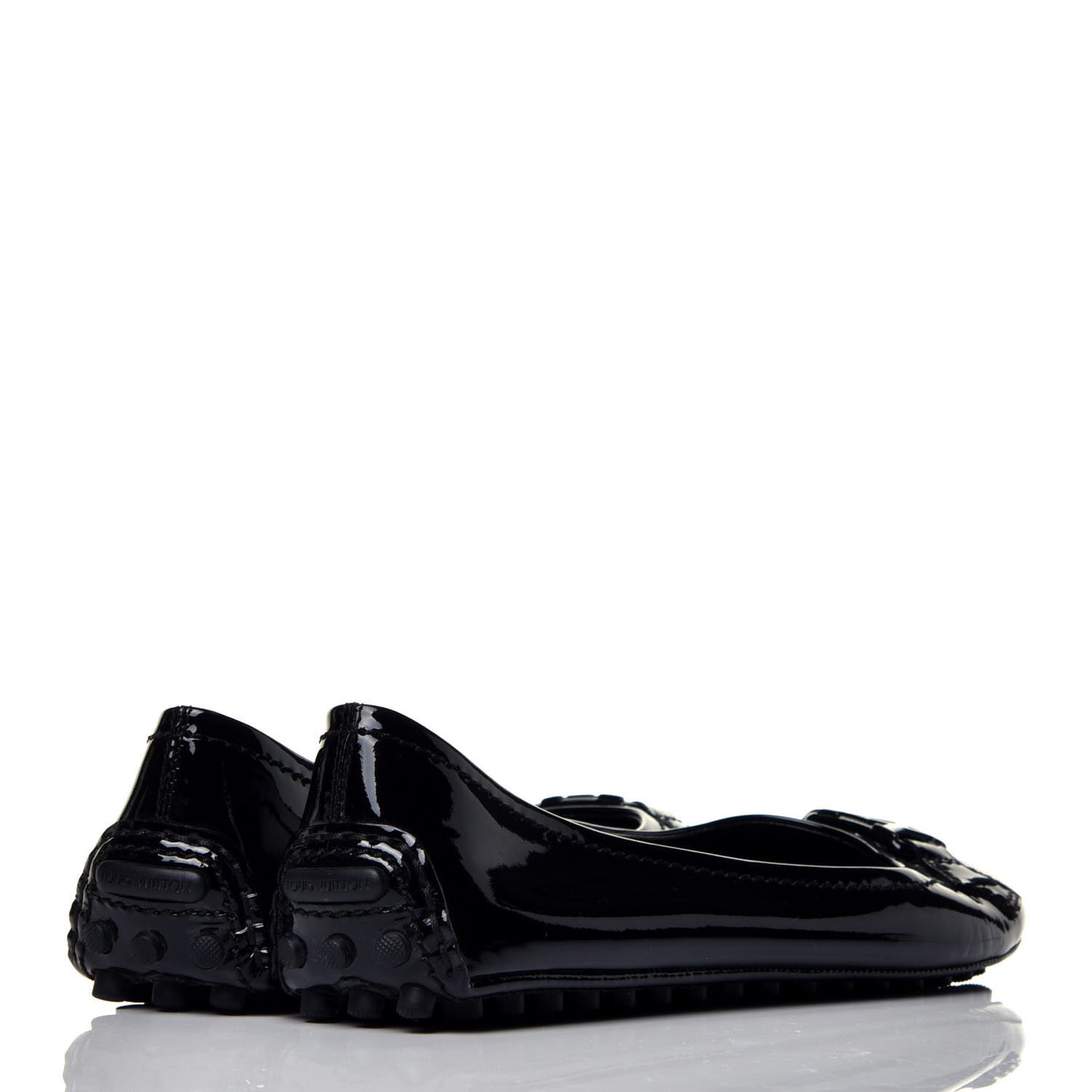 Patent Calfskin Oxford Ballerina Flats 36.5 Black