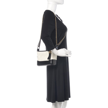 Chanel Aged Calfskin Quilted Small Gabrielle Hobo Black White 2 of 10