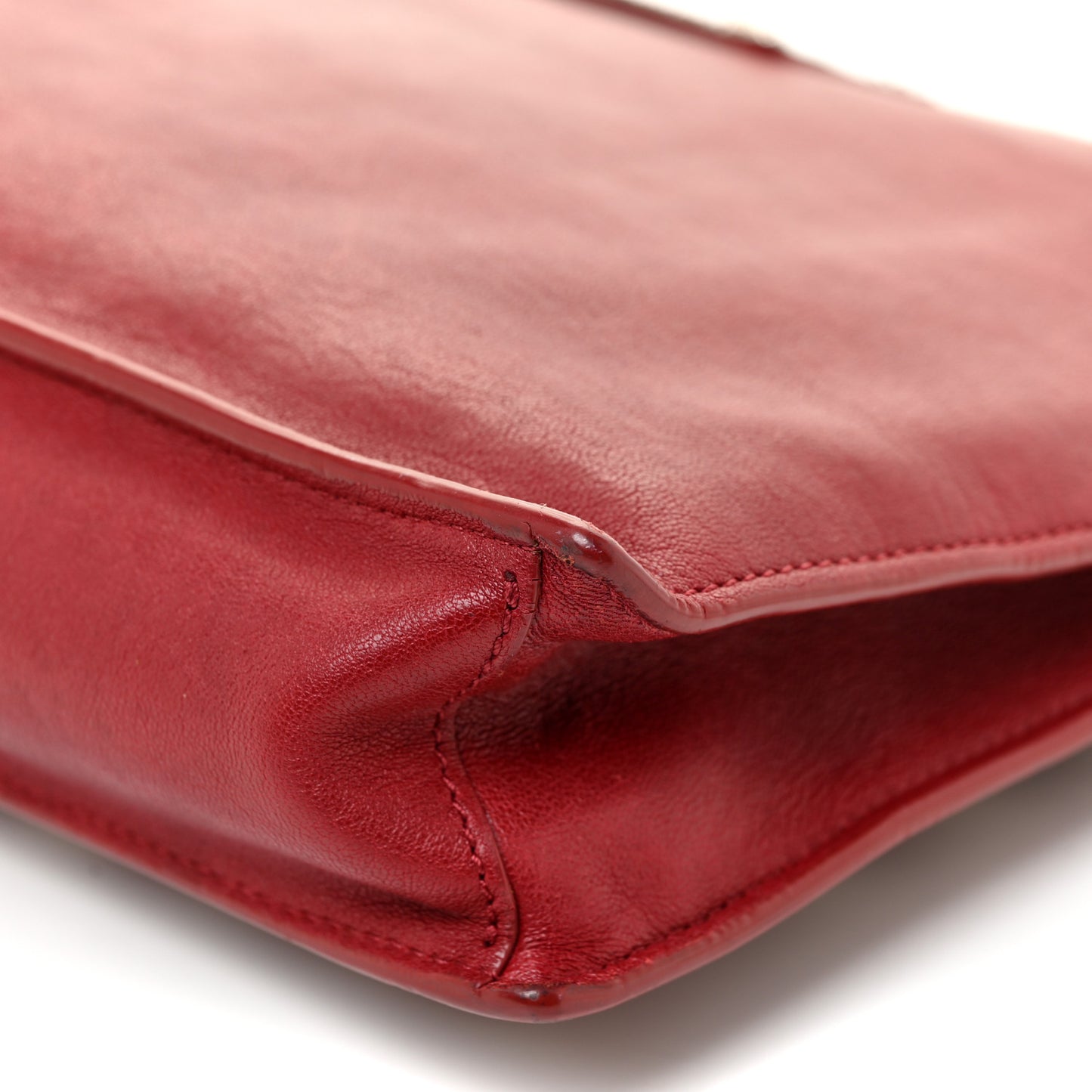Calfskin Studded Crossbody Red