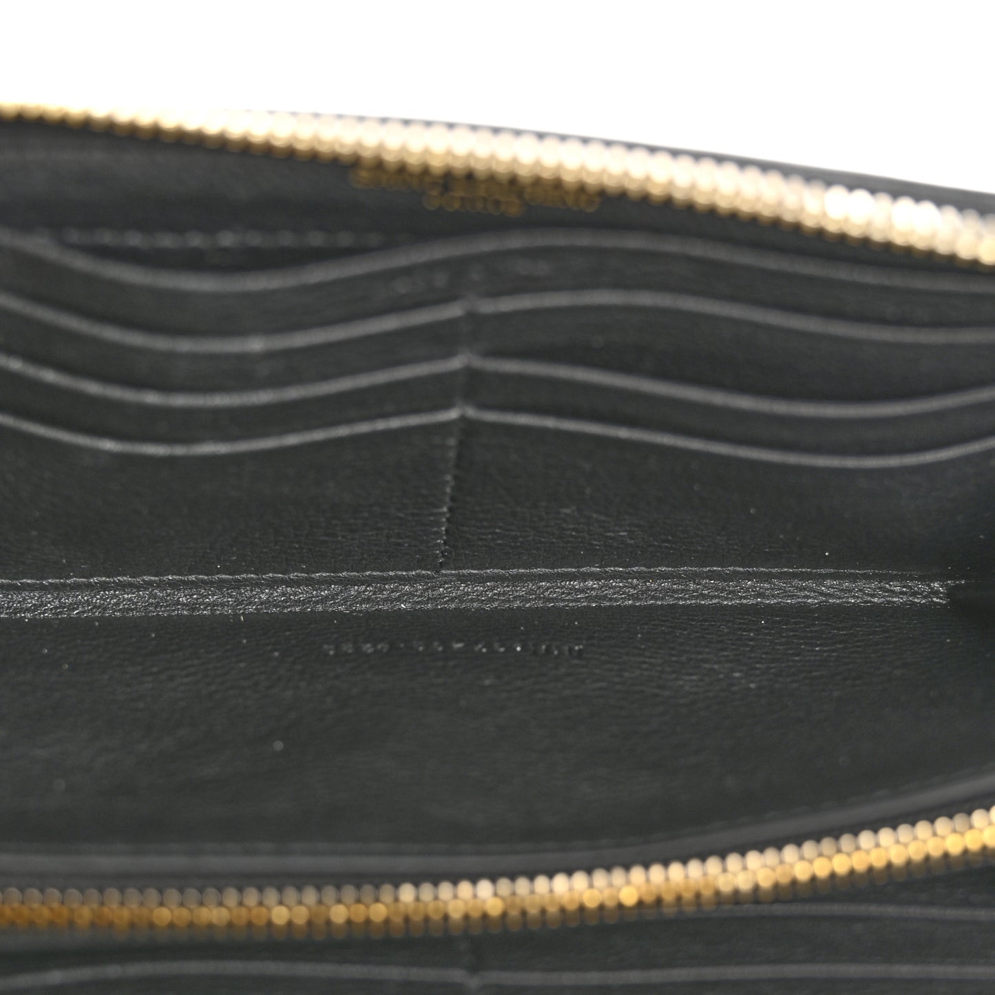 Grained Calfskin Zip Around Wallet Black