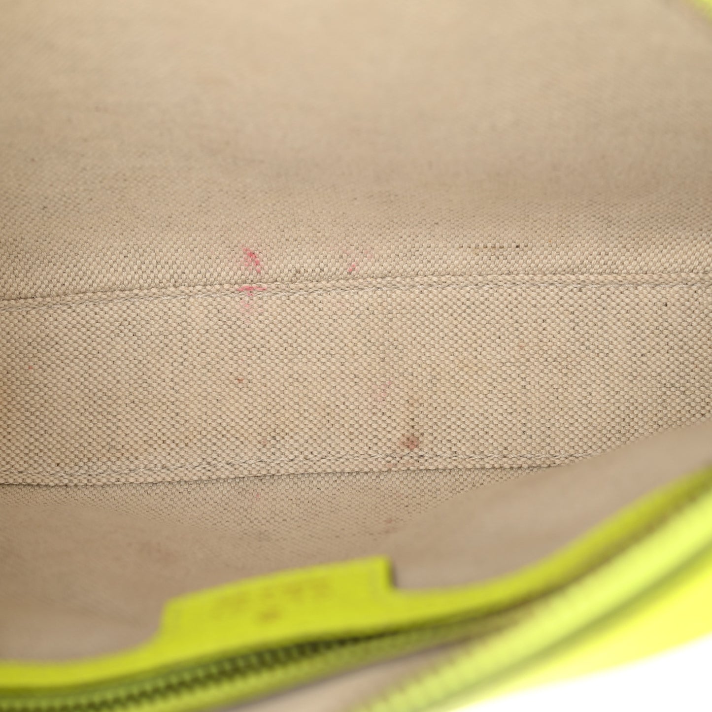 GG Supreme Monogram Textured Dollar Calfskin Web Ophidia Wristlet Shoulder Bag Beige Ebony Fluo Yellow