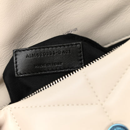 Saint Laurent Lambskin Quilted Toy Loulou Puffer Monogram Chain Satchel Blanc Vintage 7 of 8