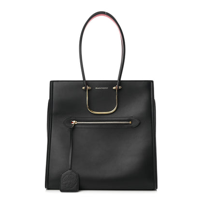 Alexander McQueen Calfskin The Tall Story Shoulder Bag Black Red 1 of 9
