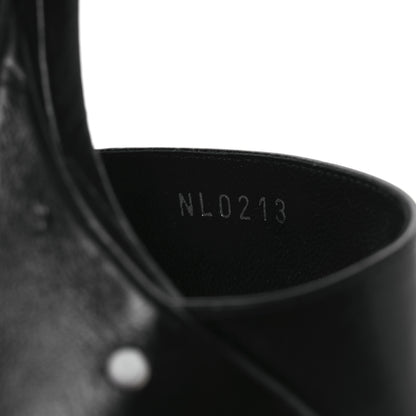 Louis Vuitton Calfskin Studded Fame Platform Sandals 38 Black 10 of 13