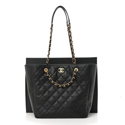 Chanel Calfskin Stitched Large Shopping Bag Black 12 of 12