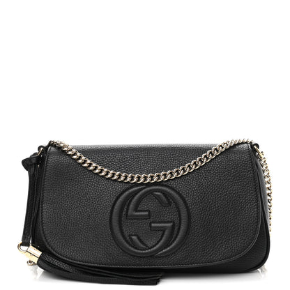 Gucci Pebbled Calfskin Medium Soho Flap Crossbody Black 1 of 11