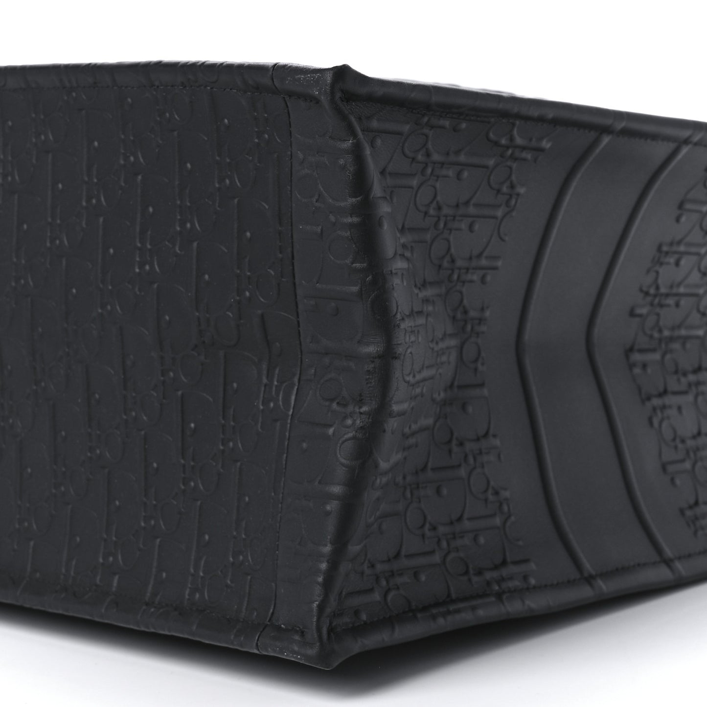 Oblique Calfskin Embossed Book Tote Black
