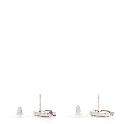 Chanel Crystal Mini Timeless CC Earrings Silver 3 of 4