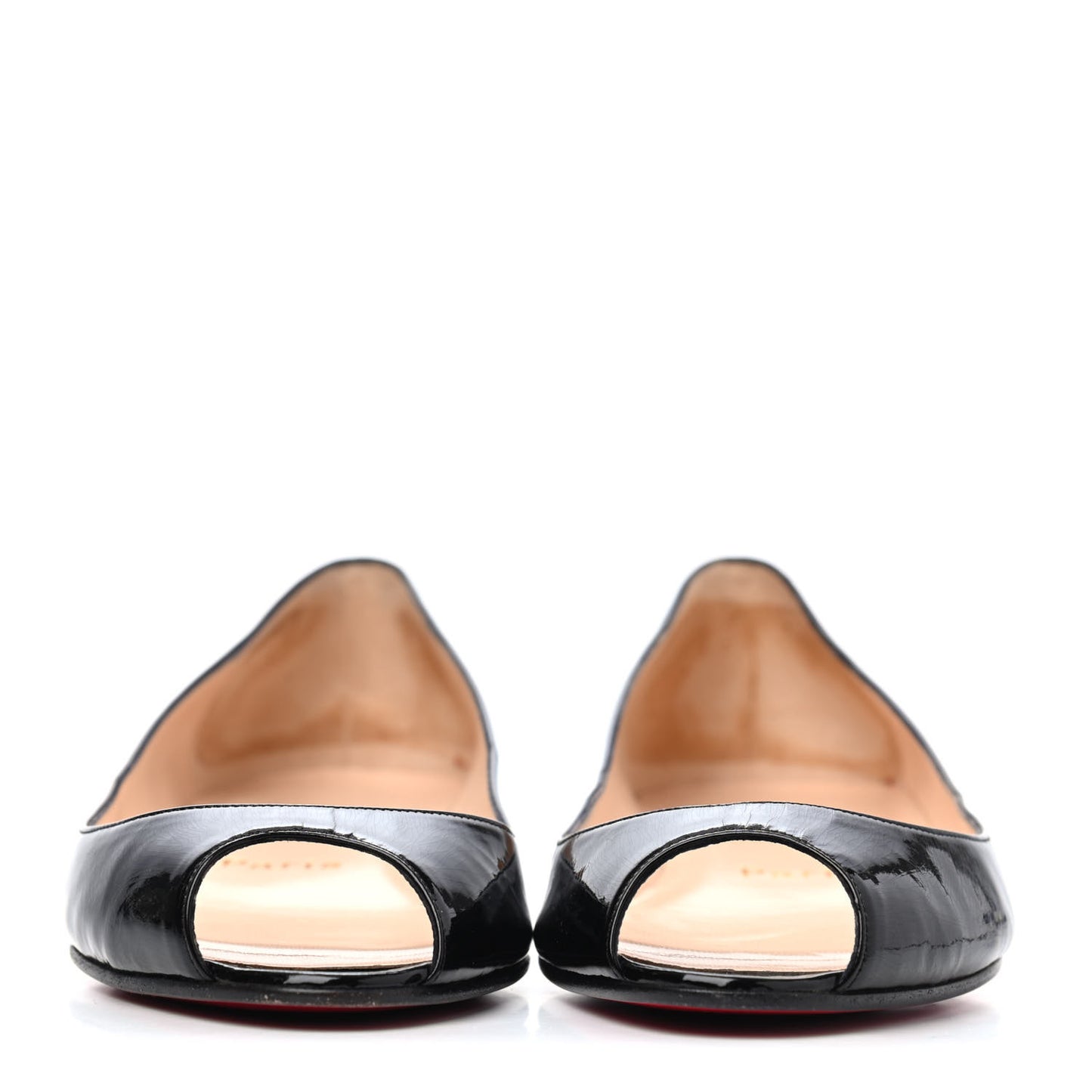 Patent Mumbai Peep Toe Flats 36 Black