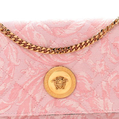Versace Baroque Jacquard Quilted Medium Medusa Shoulder Bag Baby Pink 8 of 10