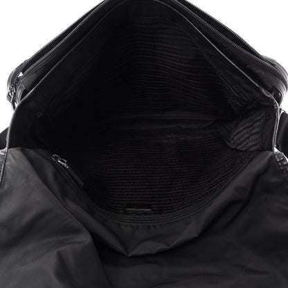 Prada Tessuto Nylon Saffiano Logo Messenger Bag Black 5 of 10