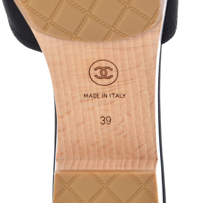 Chanel Grosgrain Camellia CC Sandal Mules 39 Black 6 of 11