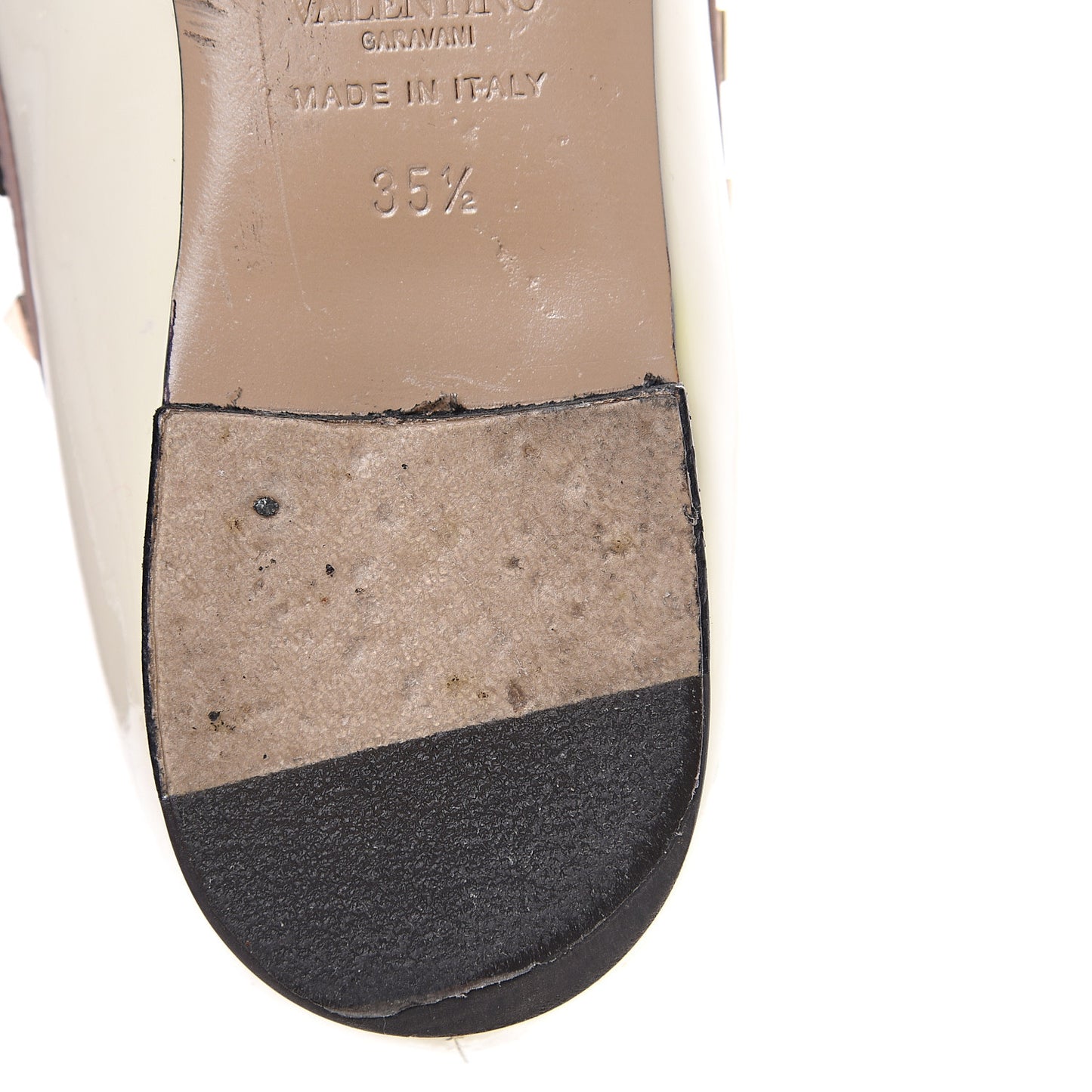 Patent Rockstud Ballerina Flats 35.5 Ivory Poudre