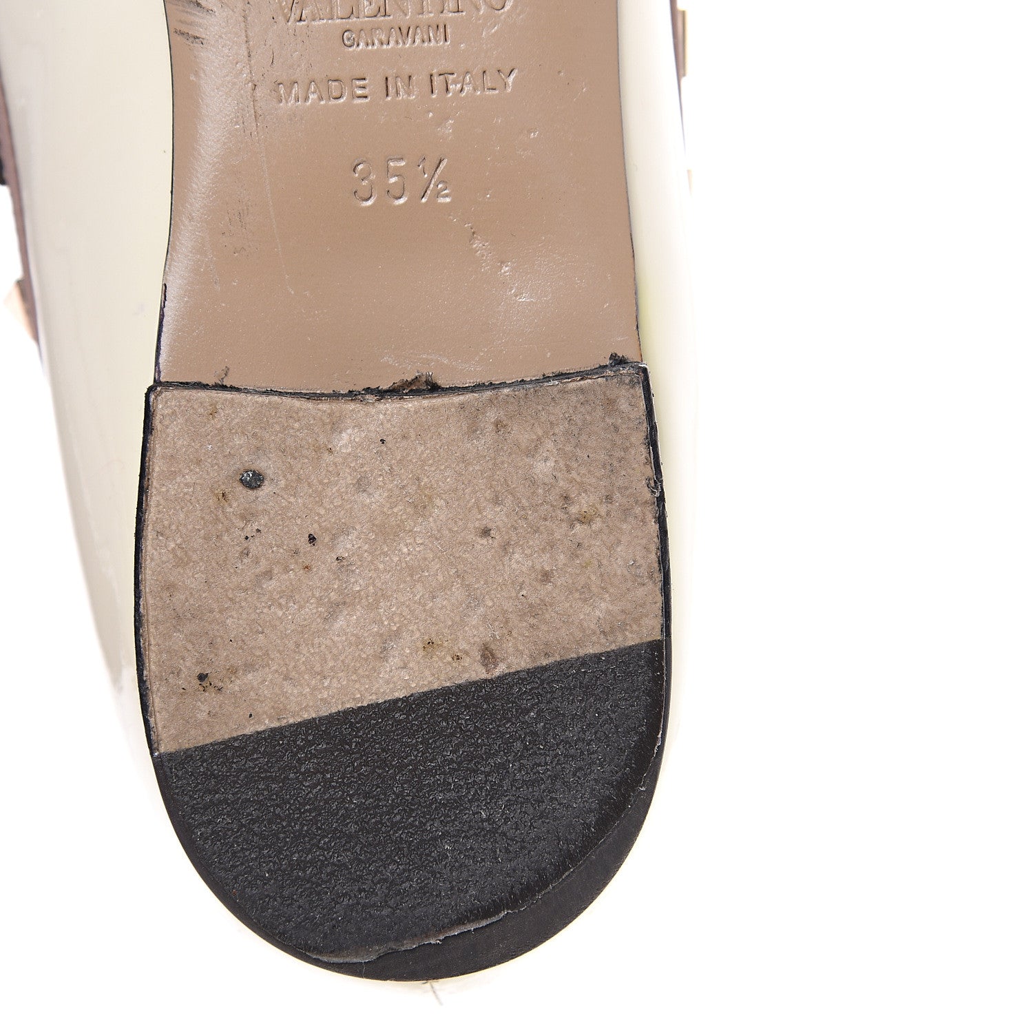 Valentino Garavani Patent Rockstud Ballerina Flats 35.5 Ivory Poudre 10 of 11
