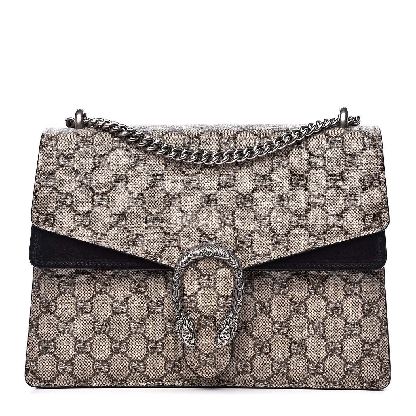 GG Supreme Monogram Medium Dionysus Shoulder Bag Black