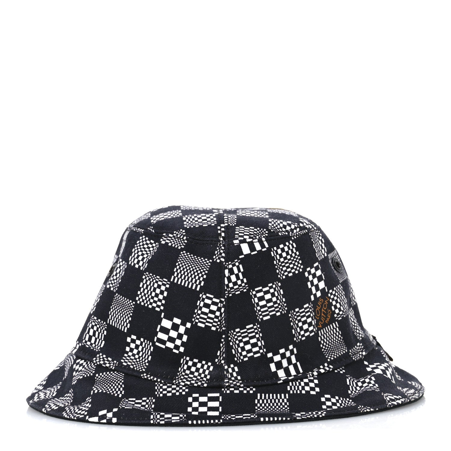 Louis Vuitton Cotton Damier Distorted Reversible Bucket Hat Black 11 of 15