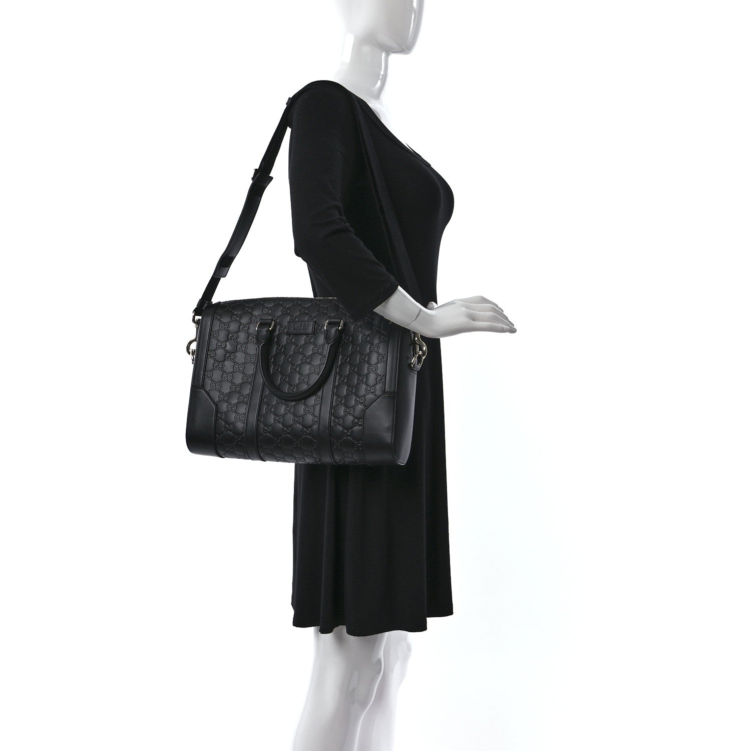 Gucci Guccissima Signature Briefcase Black 2 of 8