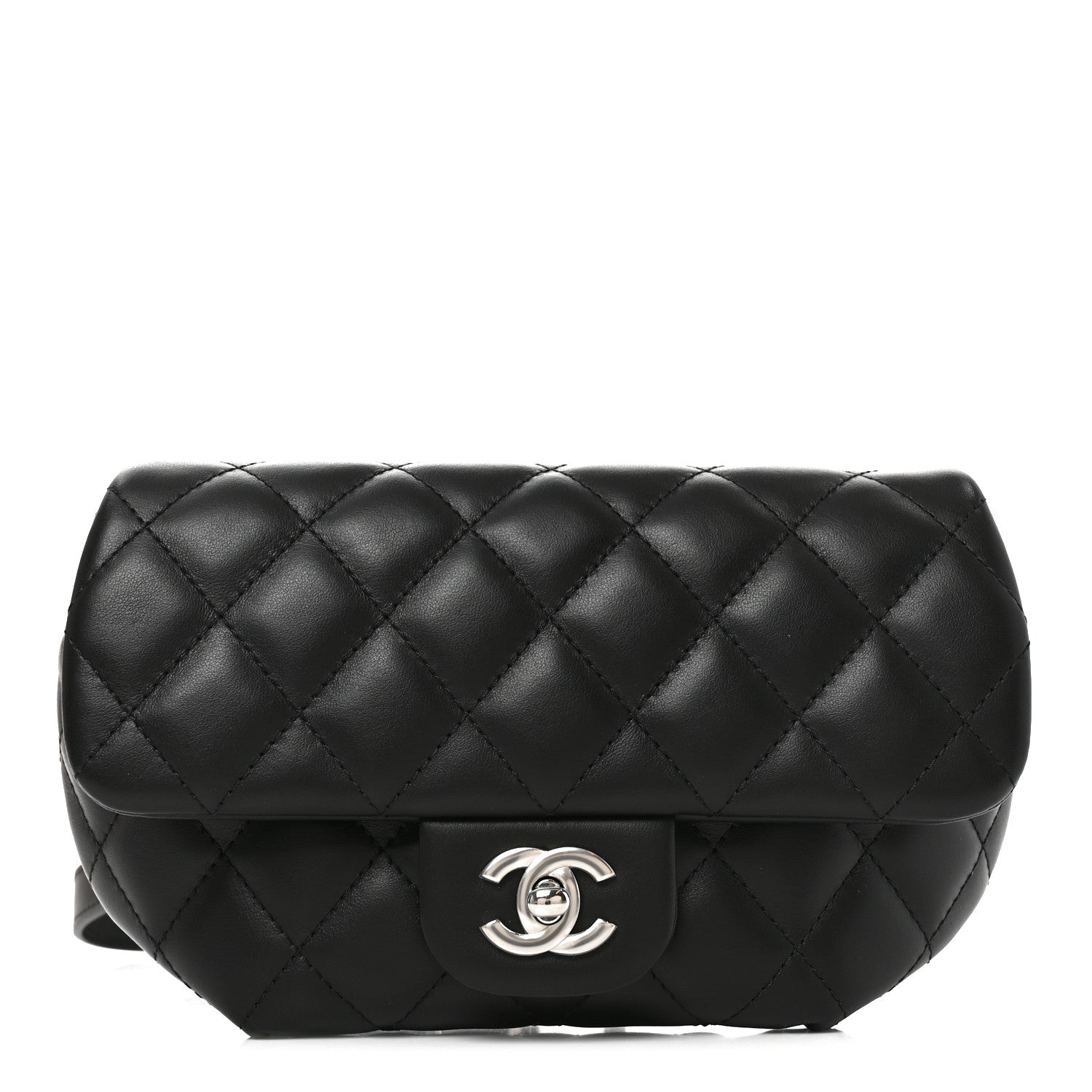 Chanel Calfskin Quilted CC Uniform Flap Belt Bag Black 1 of 10