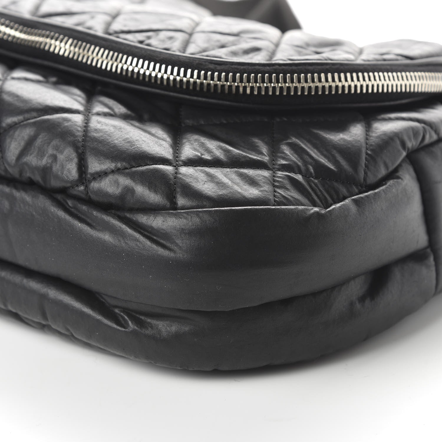 Chanel Coated Canvas Quilted Expandable Messenger Black 7 of 10