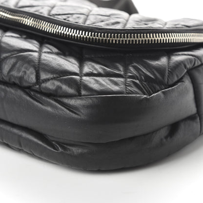 Chanel Coated Canvas Quilted Expandable Messenger Black 7 of 10