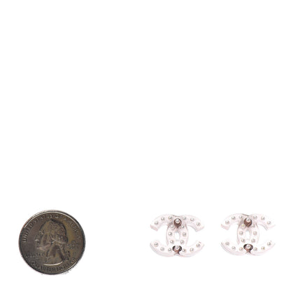 Chanel Resin Pearl CC Earrings Pink 2 of 4