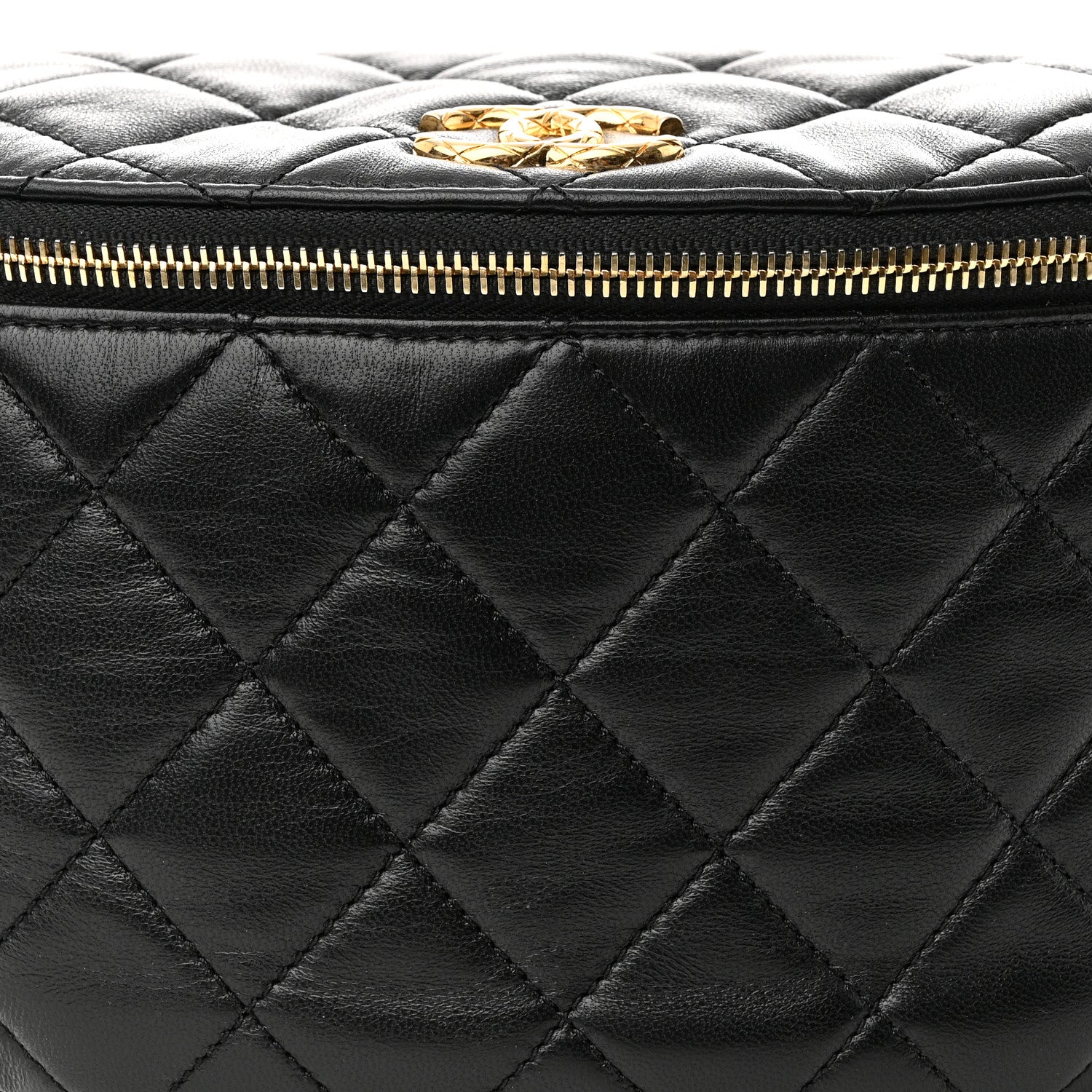 Chanel Lambskin Pearl Quilted CC Belt Bag Black 8 of 10