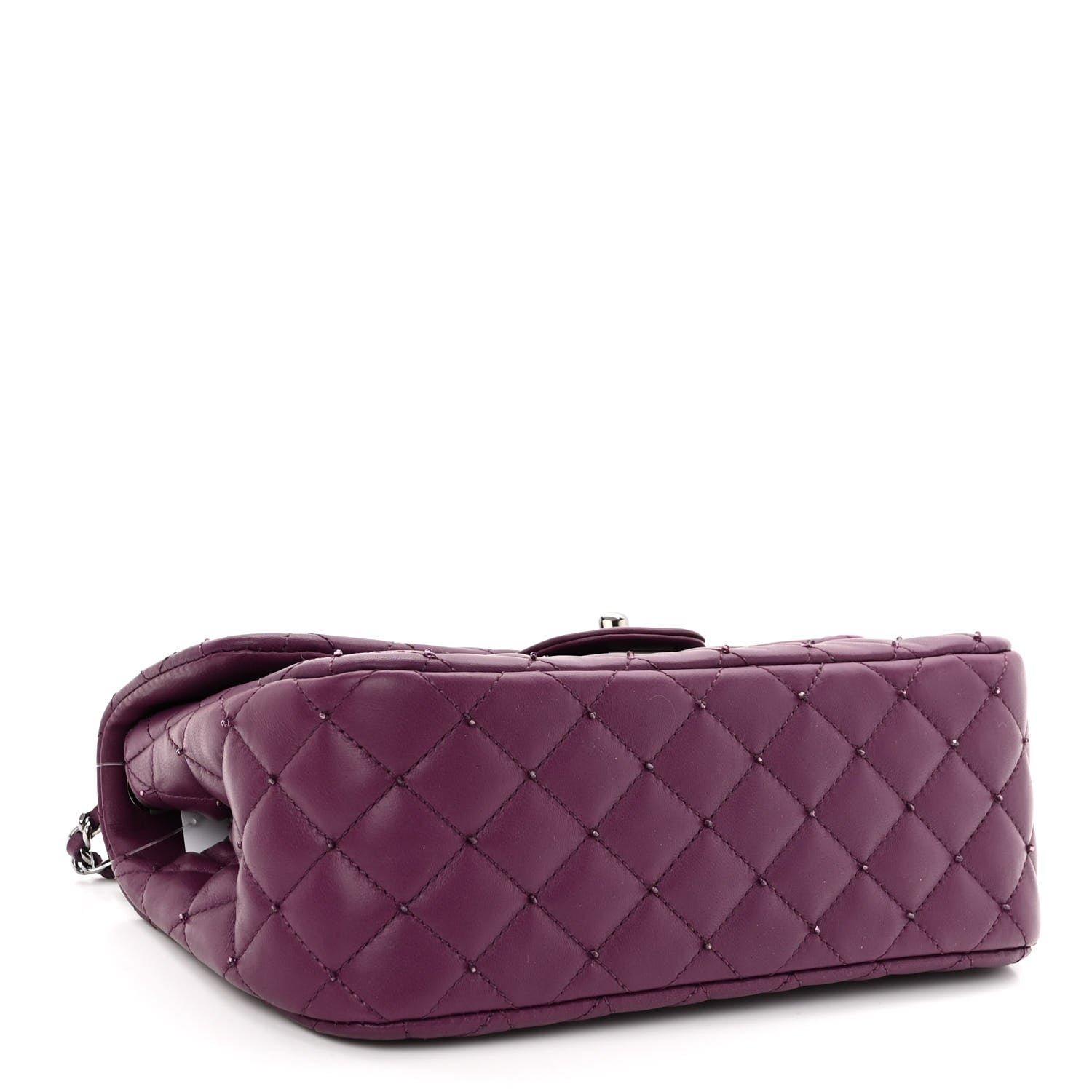 Chanel Lambskin Quilted Studded Flap Purple 4 of 10