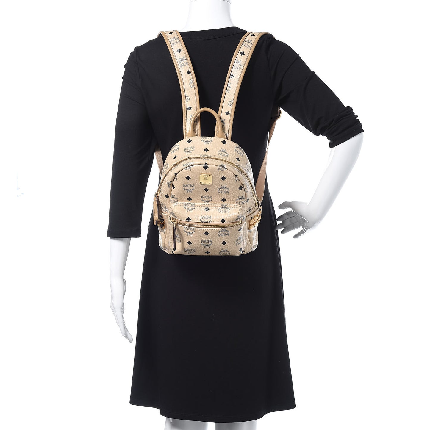 Visetos Small Side Stud Stark Backpack Beige