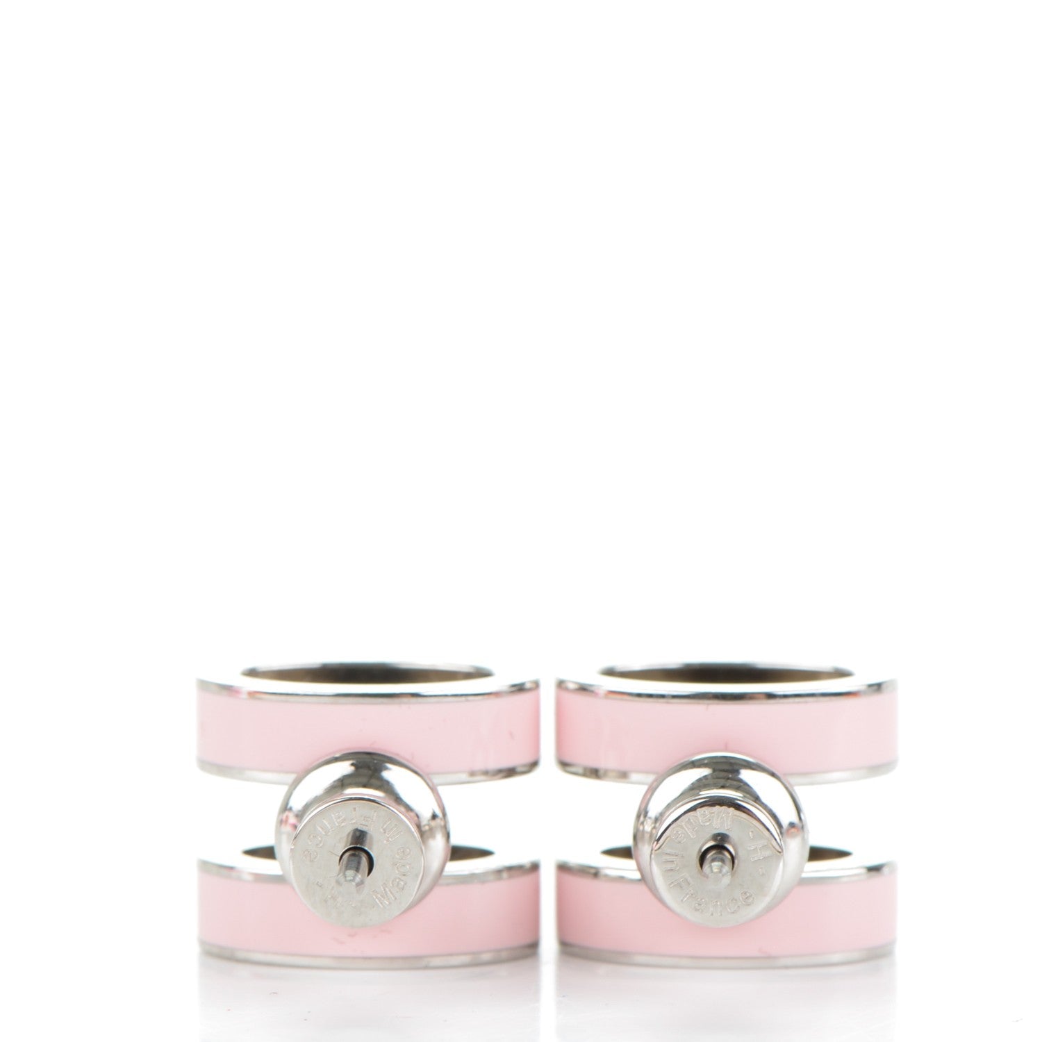 Hermes Palladium Lacquered Pop H Earrings 4 of 5