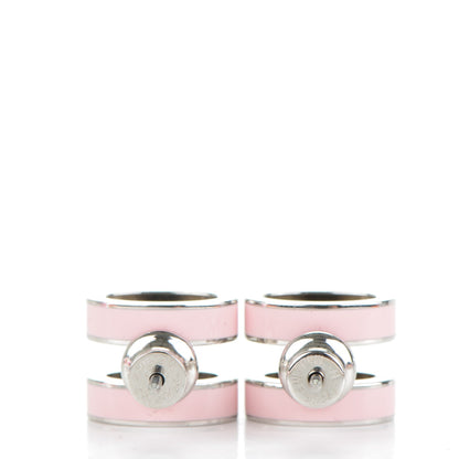 Hermes Palladium Lacquered Pop H Earrings 4 of 5