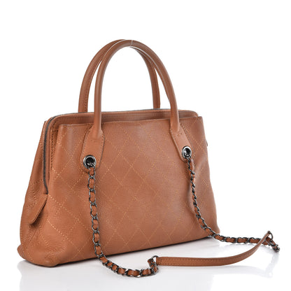 Chanel Grained Vegetal Calfskin Small Urban Shopping Tote Camel 3 of 10