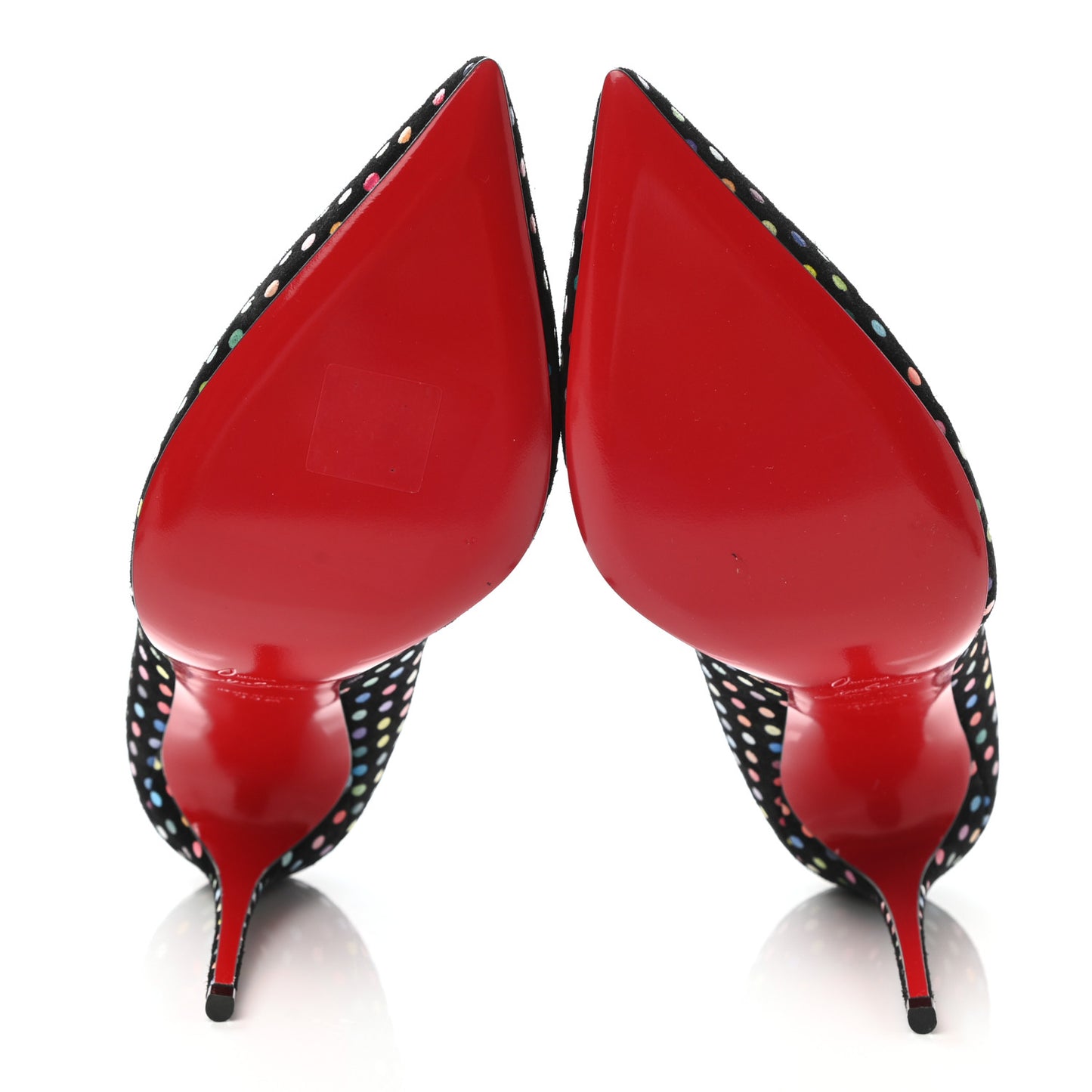 Suede Polka Dot Hot Chick 100 Pumps 39.5 Black Multicolor