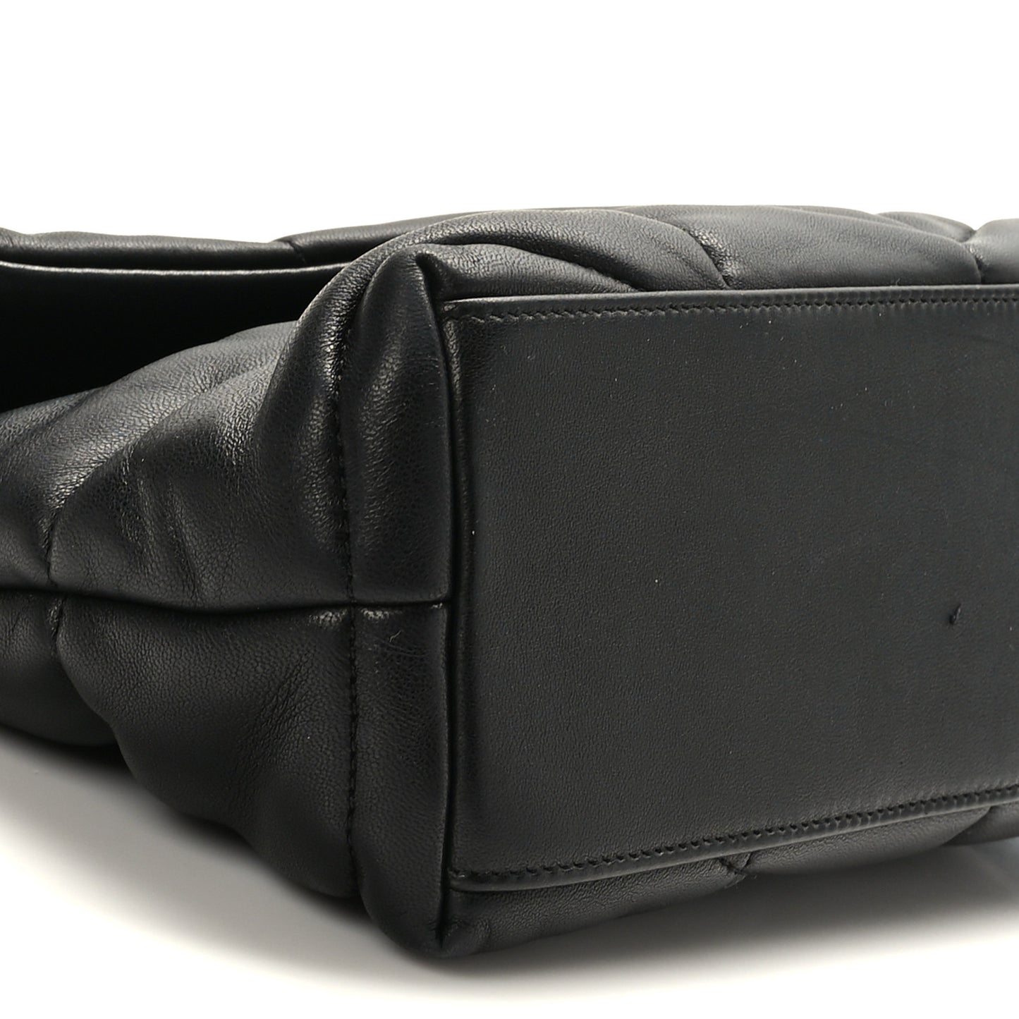 Lambskin Quilted Small Loulou Puffer Monogram Chain Satchel Black