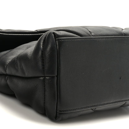 Saint Laurent Lambskin Quilted Small Loulou Puffer Monogram Chain Satchel Black 8 of 9