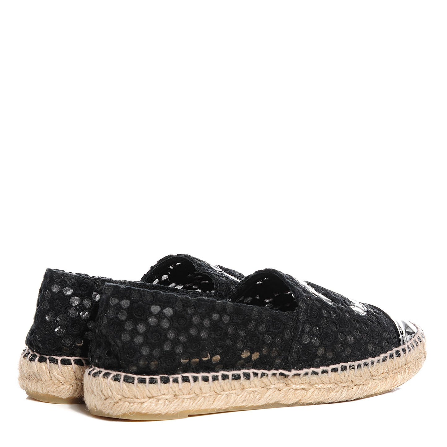 Lace Patent CC Espadrilles 38 Black