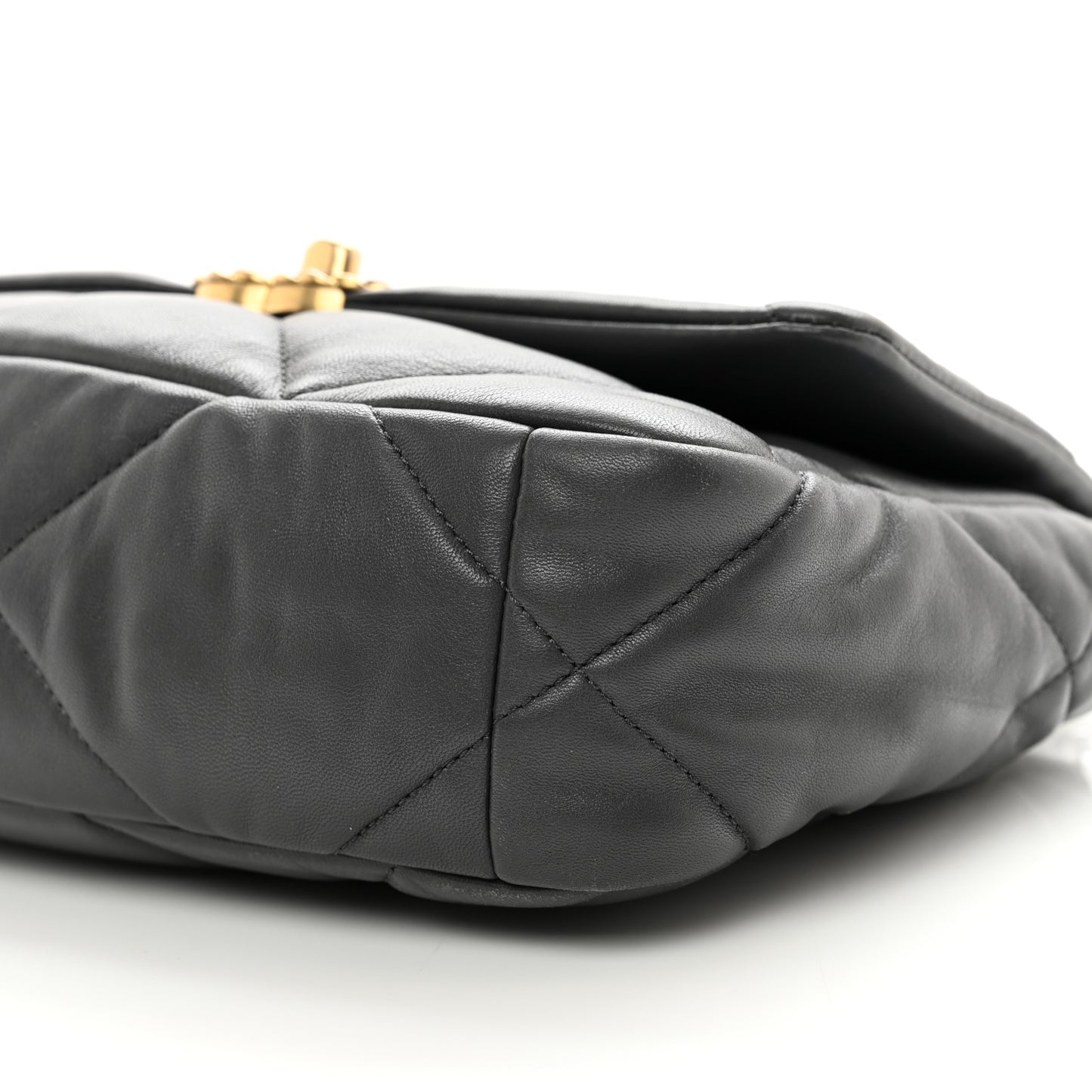 Lambskin Quilted Medium Chanel 19 Flap Dark Grey