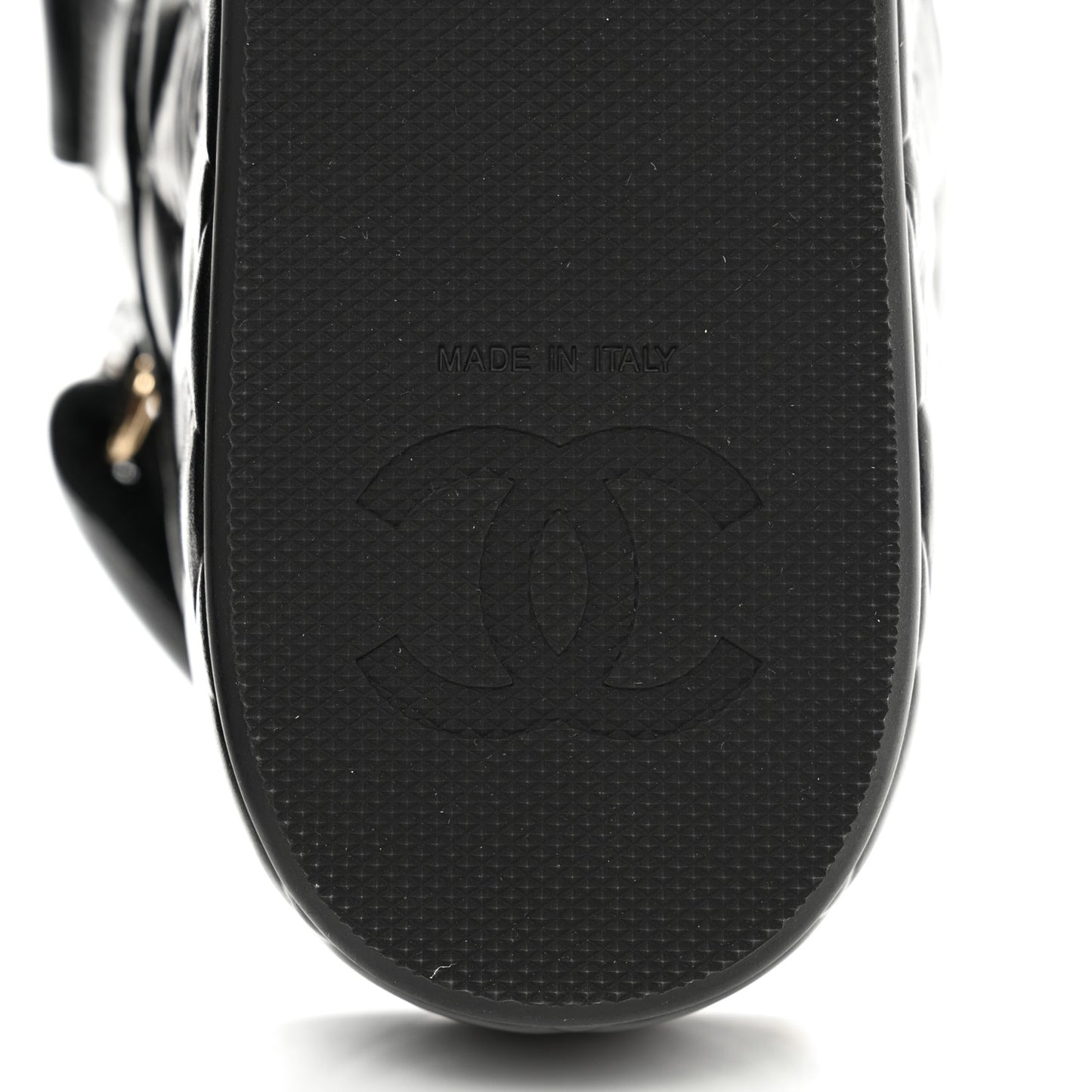 Shiny Calfskin Logo Platform Sandals 38 Black