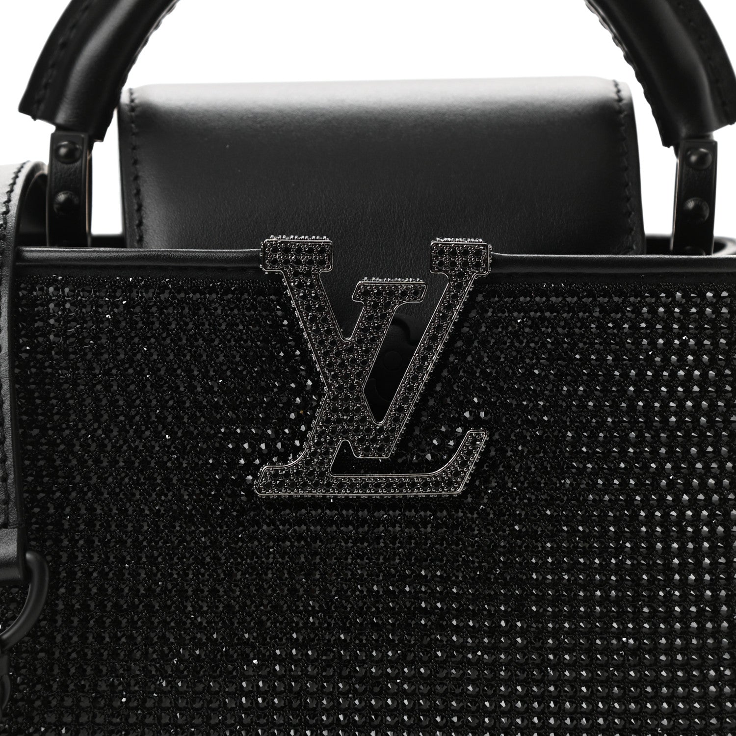 Louis Vuitton Swarovski Calfskin Capucines Mini Black 7 of 10