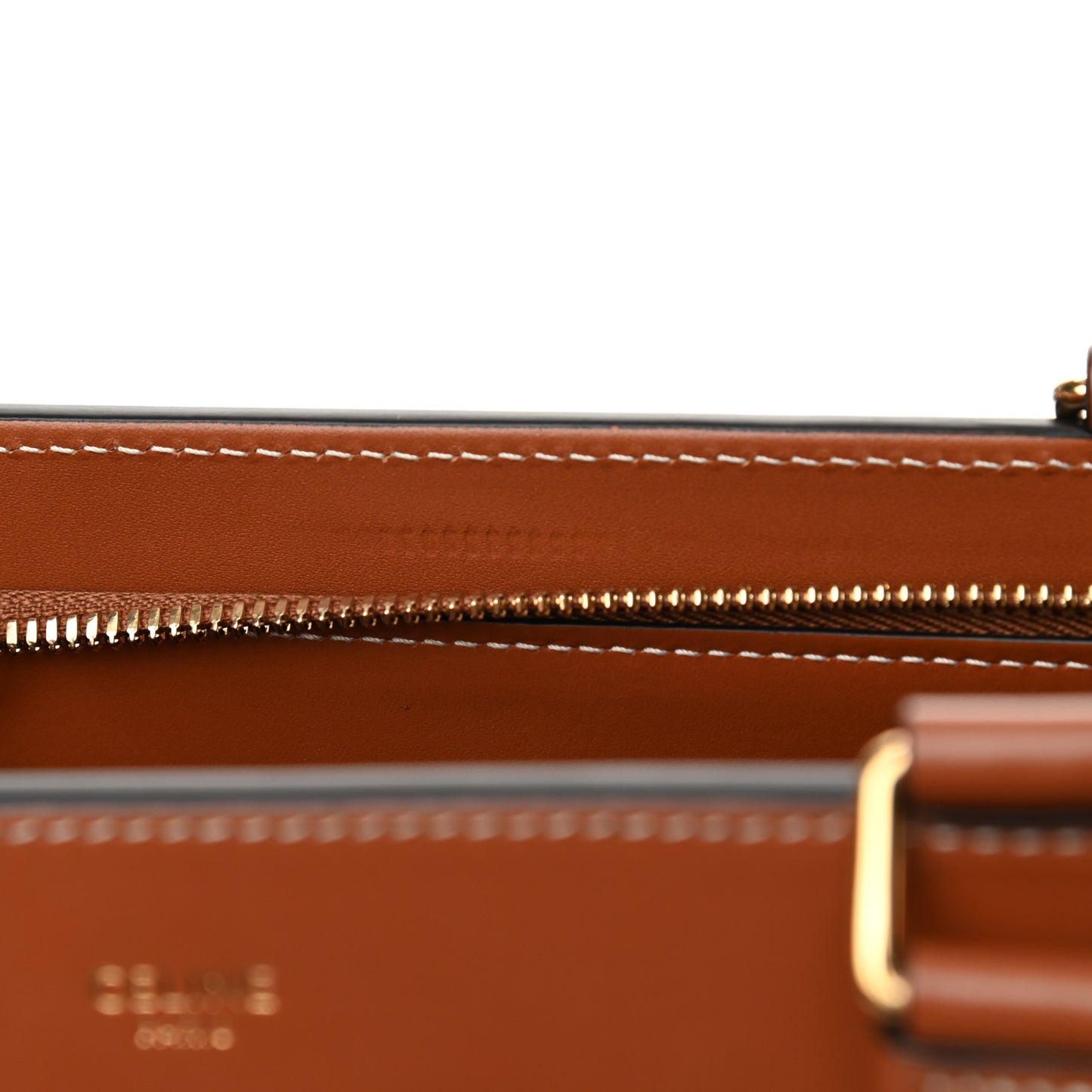 Triomphe Canvas Calfskin Cabas De France Handbag Tan
