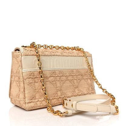 Christian Dior Raffia Calfskin Medium Caro Bag Beige 3 of 8