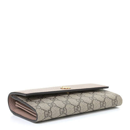 Gucci Dollar Calfskin GG Supreme Monogram GG Marmont Continental Wallet Porcelain Rose Beige Ebony 3 of 4