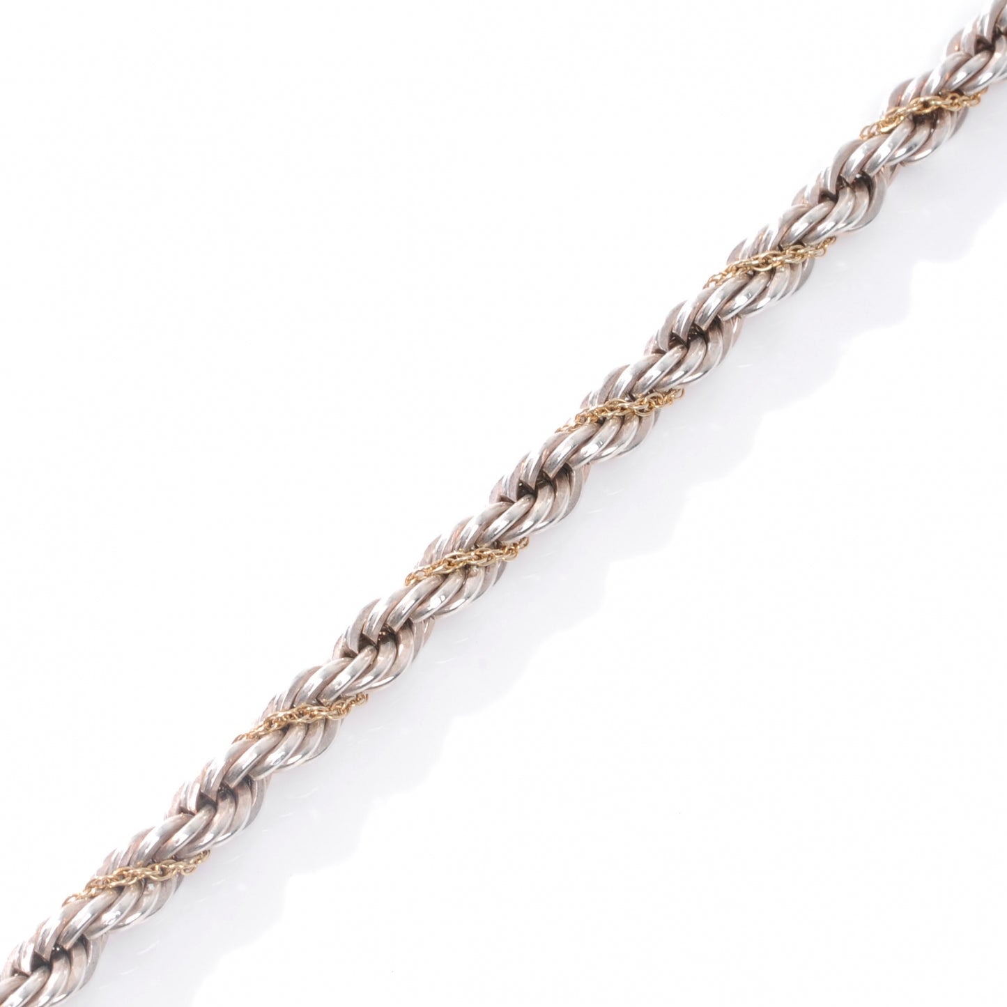Sterling Silver 18K Yellow Gold Rope Chain Bracelet