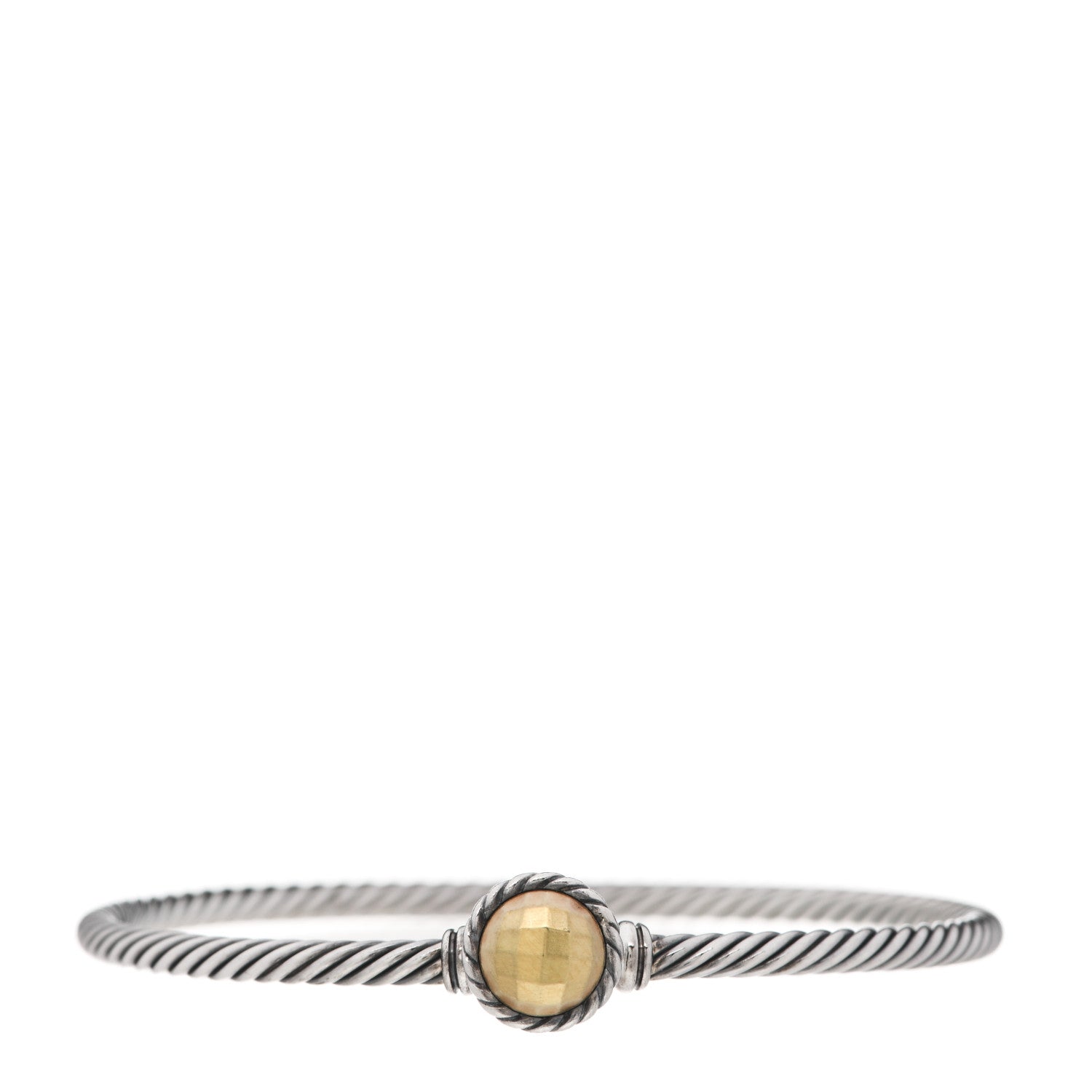 David Yurman Sterling Silver 18K Yellow Gold 3mm Chatelaine Bracelet 1 of 4