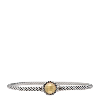 David Yurman Sterling Silver 18K Yellow Gold 3mm Chatelaine Bracelet 1 of 4