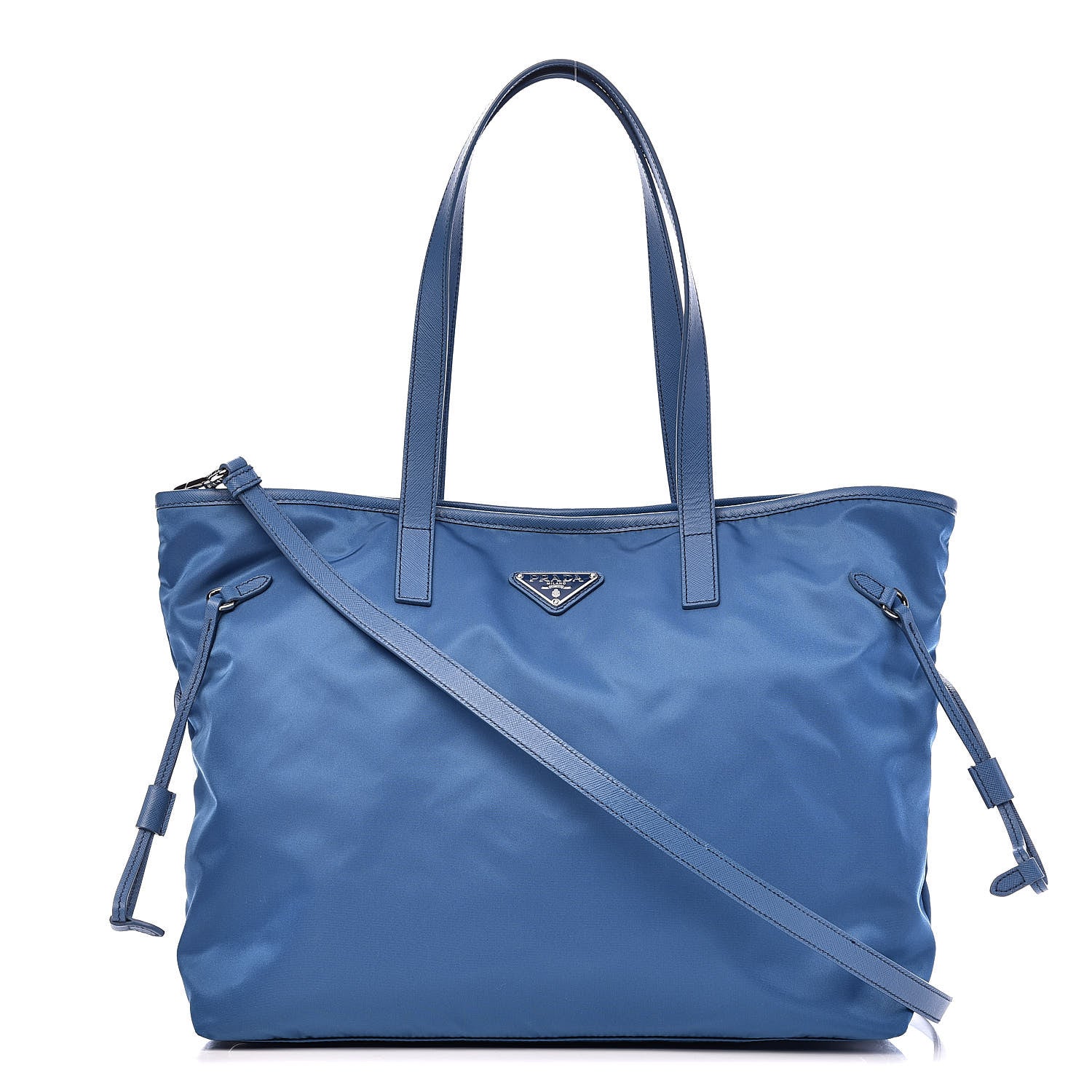 Prada Tessuto Nylon Saffiano Tote Cobalto 1 of 10