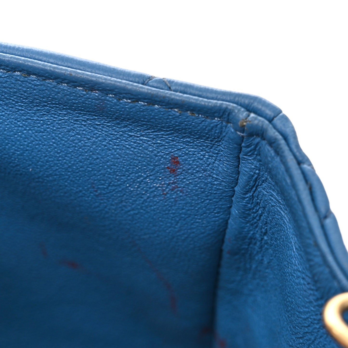 Lambskin Quilted Mini Rectangular Flap Blue