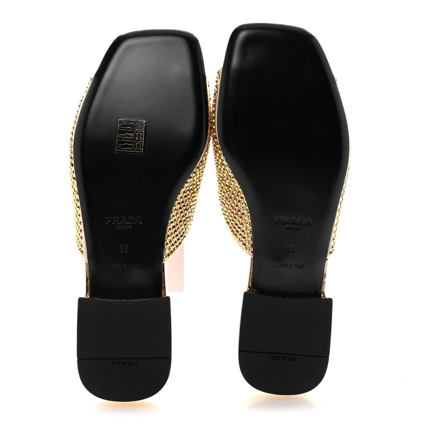 Satin Crystal Logo 10mm Slide Sandals 38 Platino