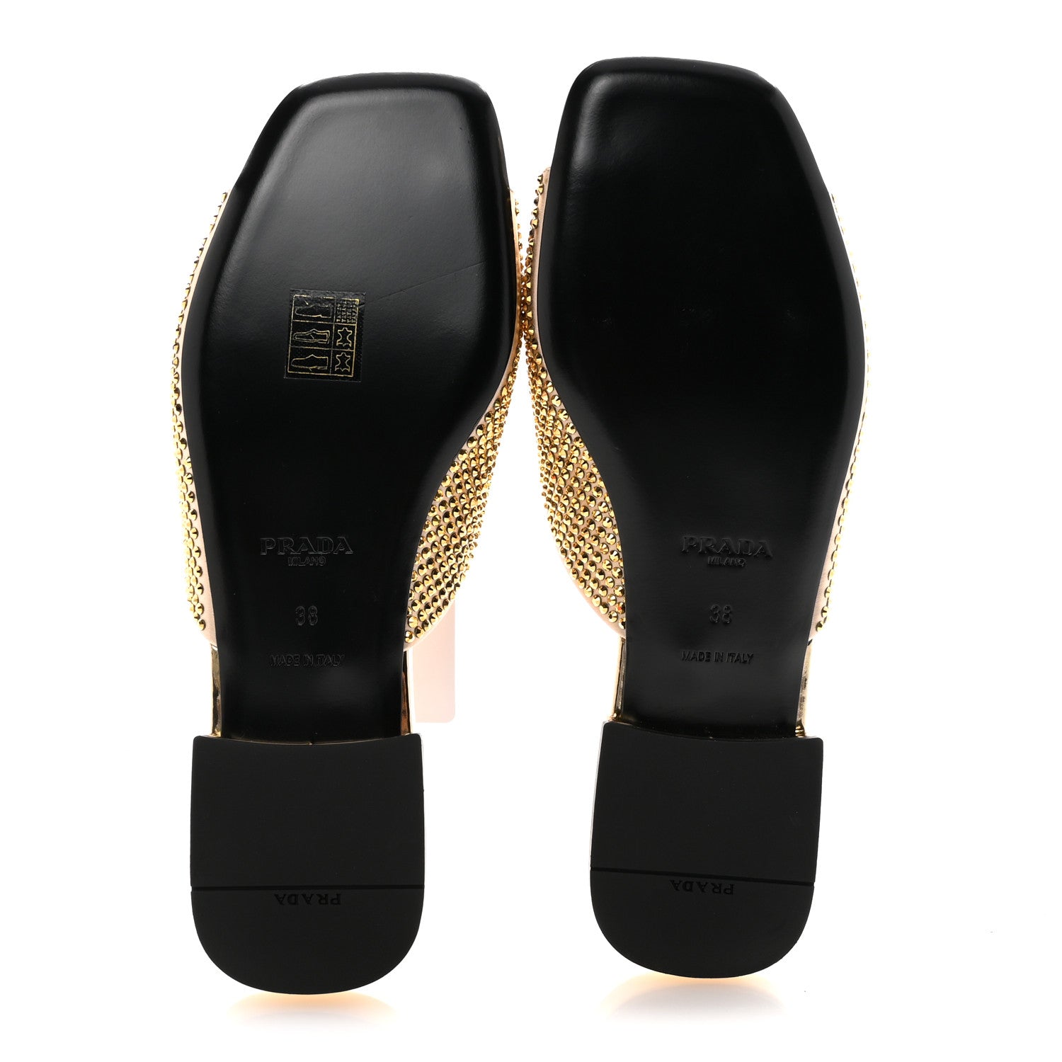 Prada Satin Crystal Logo 10mm Slide Sandals 38 Platino 6 of 9